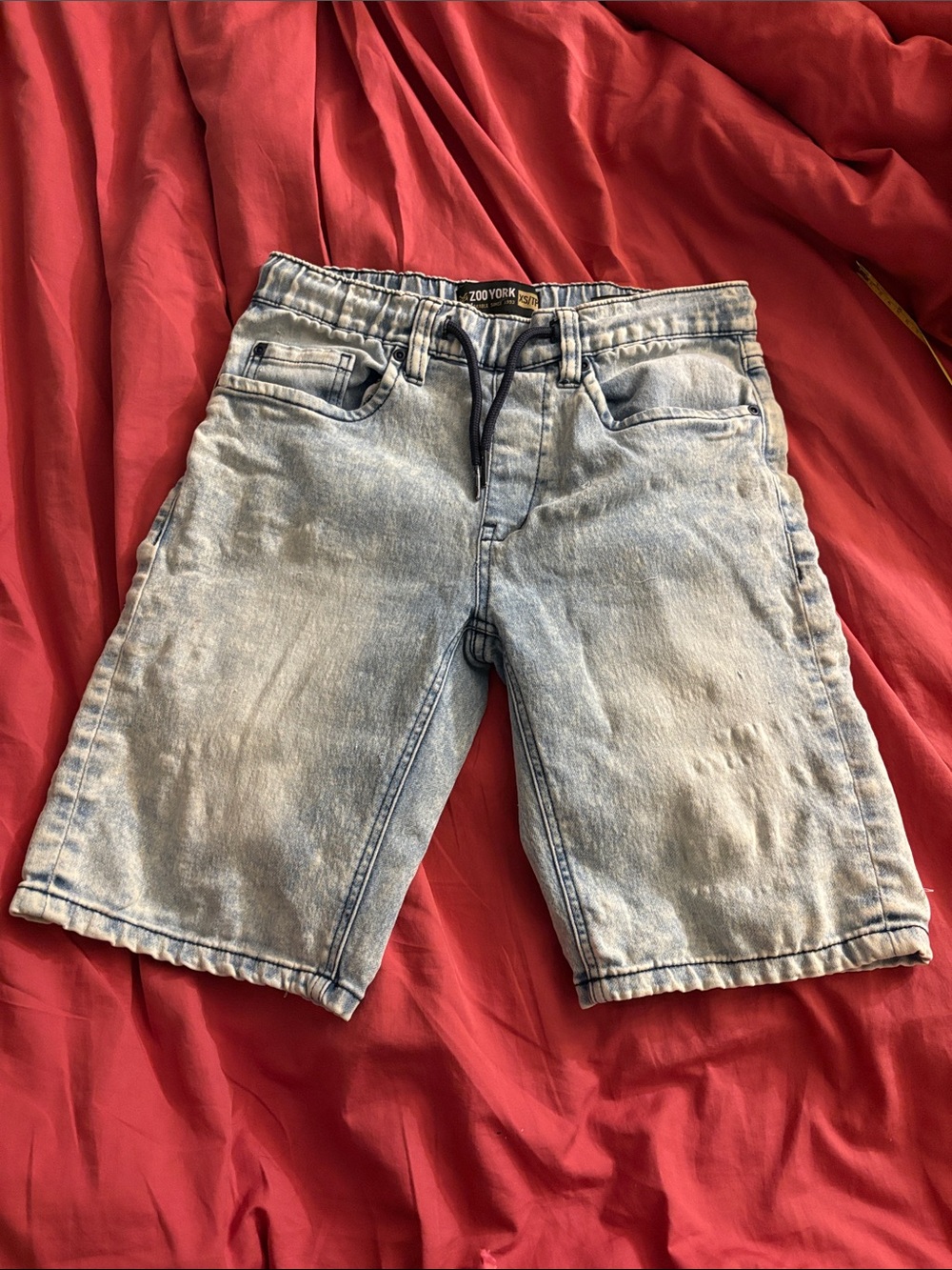 Zoo York Light Wash Denim Drawstring Jean Shorts - Blue